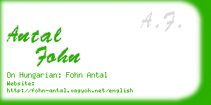 antal fohn business card